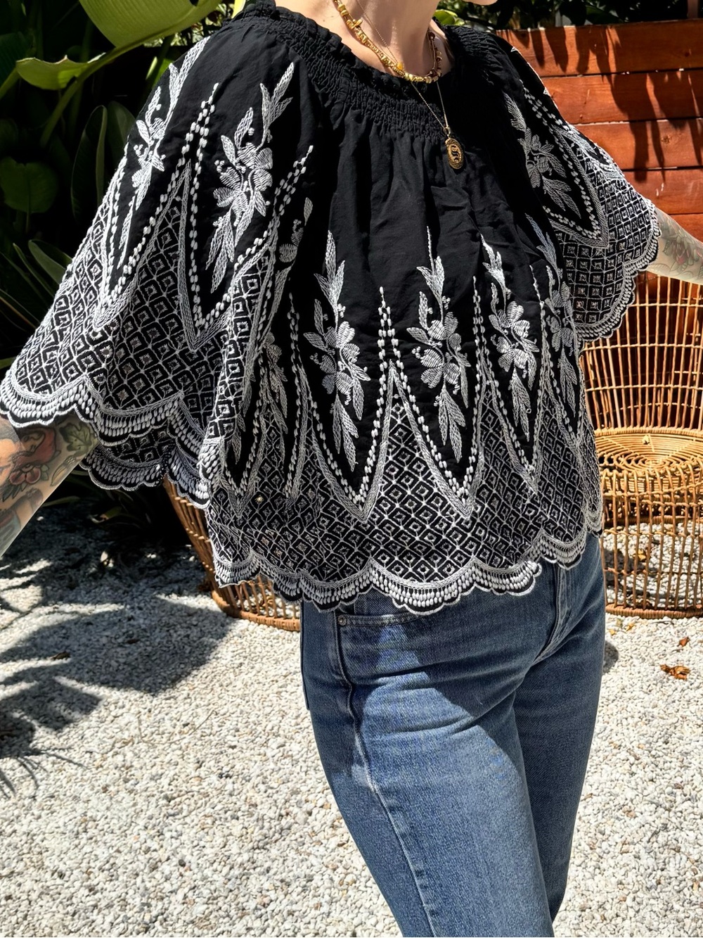 Cotton embroidered top